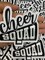 "Cheer Squad" Black/White, Cheer Patch, Iron-on Applique, Size 4" inches